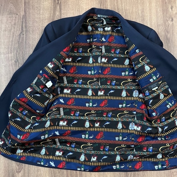 Nicole Miller Vintage Navy Wool Suit Jacket Blazer Sport Coat Sz 40R - Picture 10 of 12